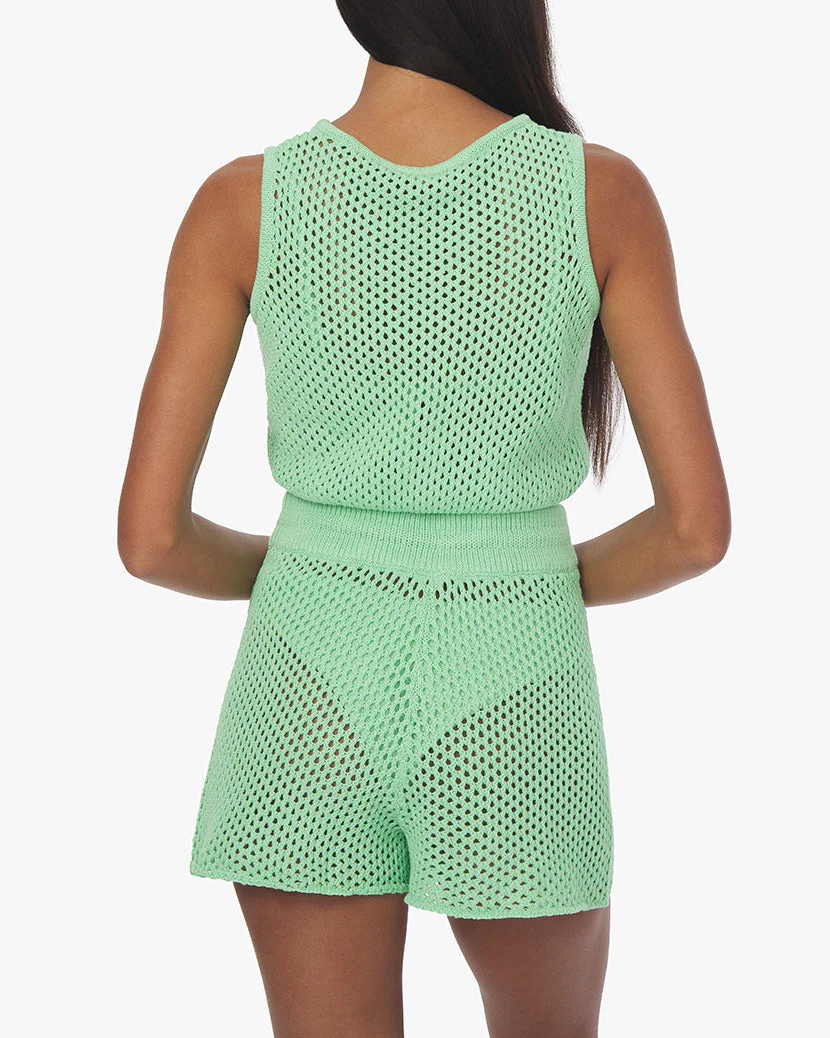 Crochet Ruched Crop Top | Mint Green - Image 3