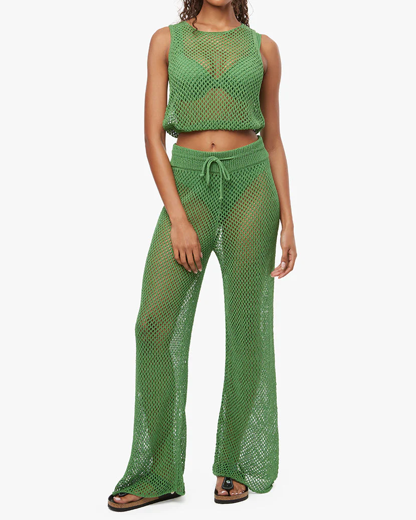 Crochet Ruched Crop Top | Palm Green - Image 5