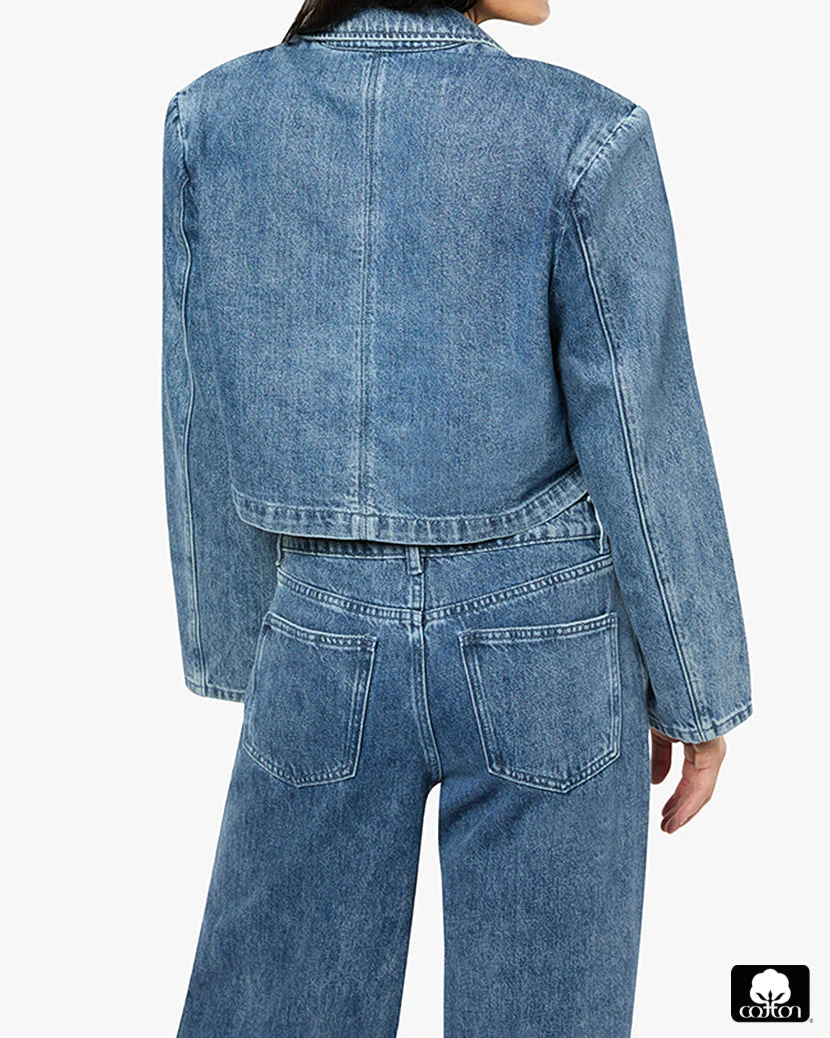 Cropped Blazer Jacket | Mid x Dark Light - Image 6