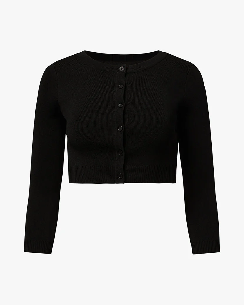 Cropped Cardigan | Black (V4) - Image 2