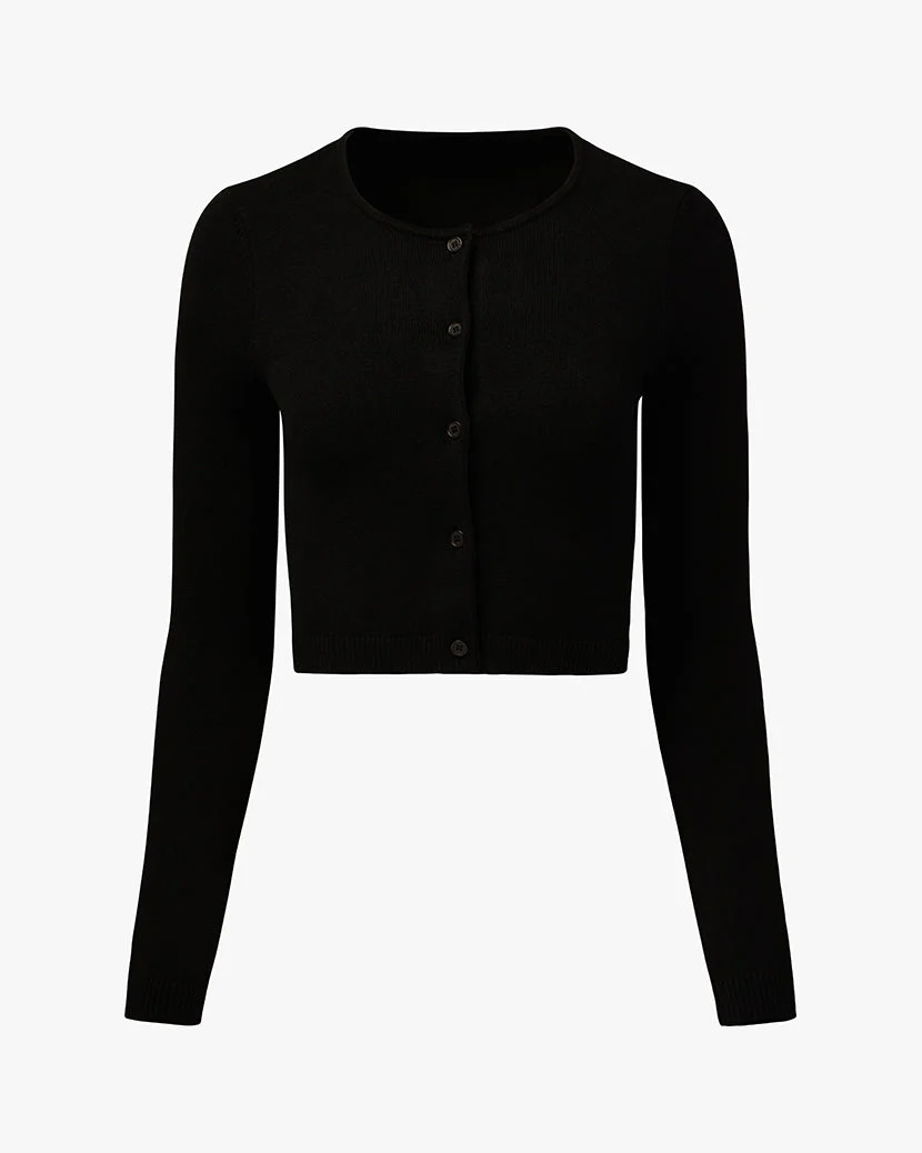 Cropped Cardigan | Black (V5) - Image 2