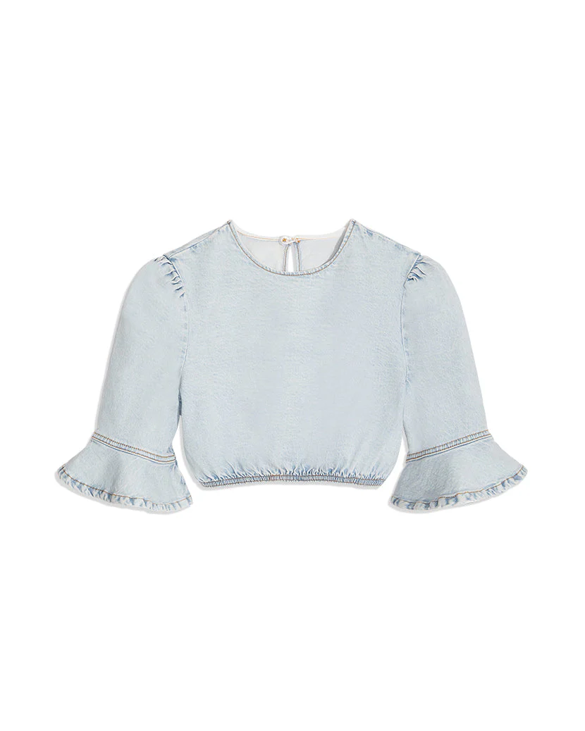 Cropped Indigo Comfort Denim Top | Super Light - Image 2
