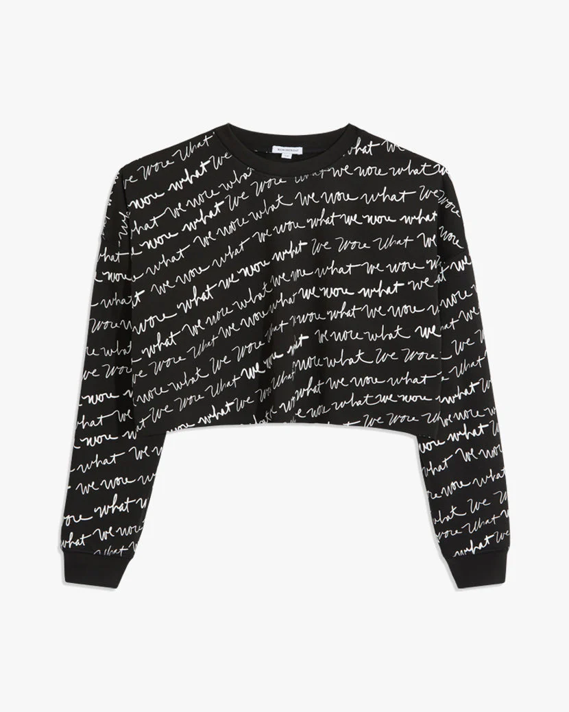 Cropped Logo Scribble Sweatshirt | Black Multi