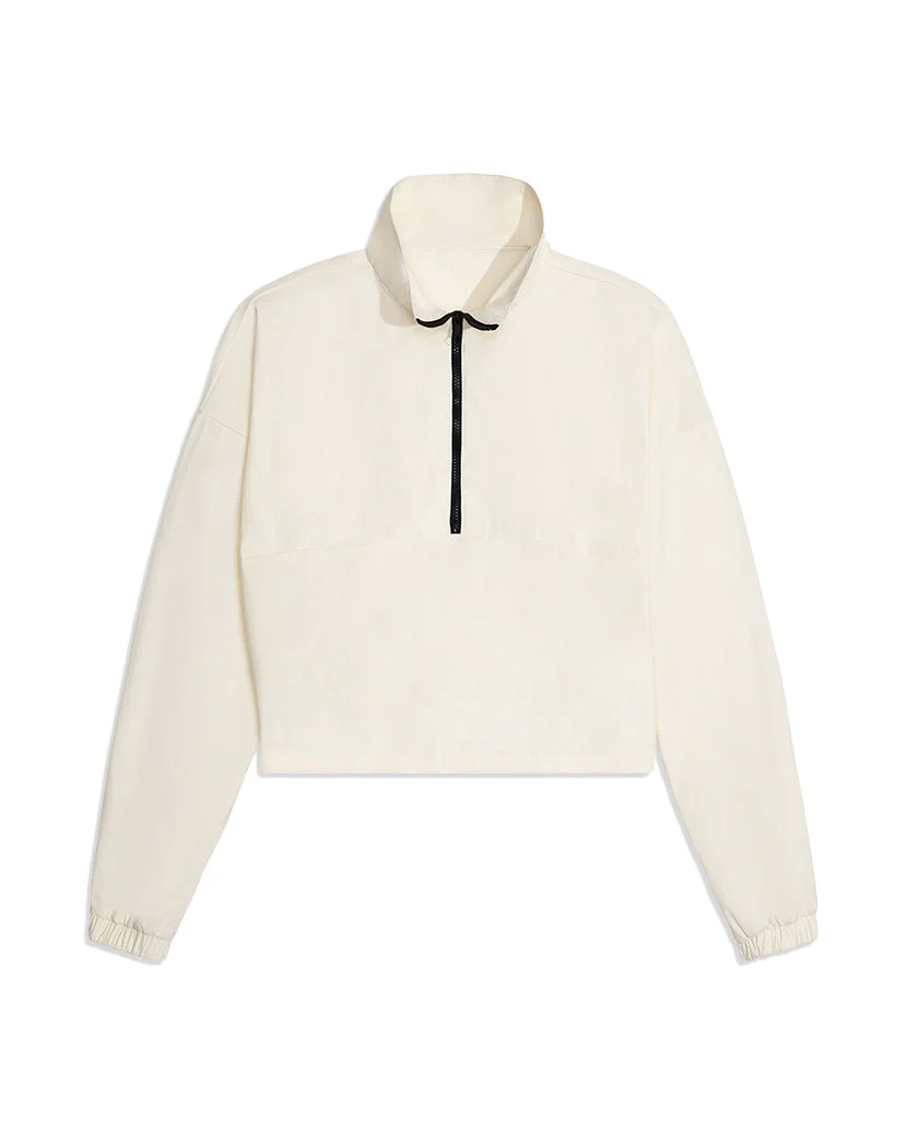 Cropped Nylon Quarter Zip | Off White - Image 2