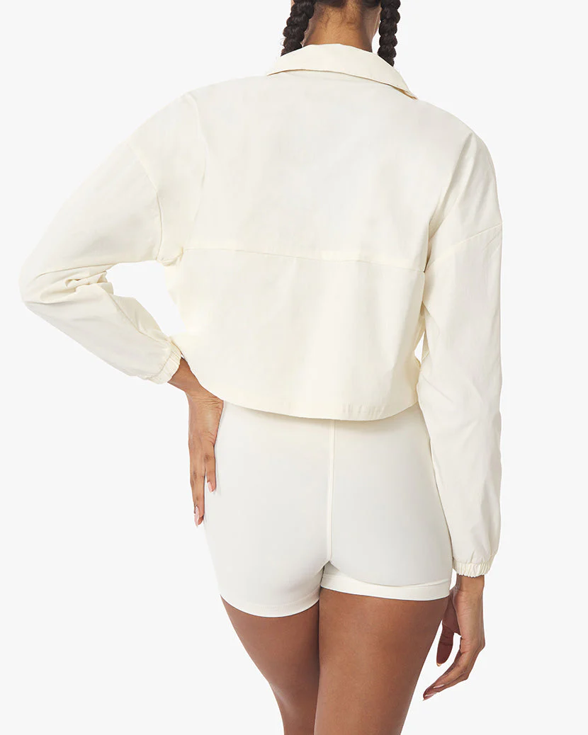 Cropped Nylon Quarter Zip | Off White - Image 5