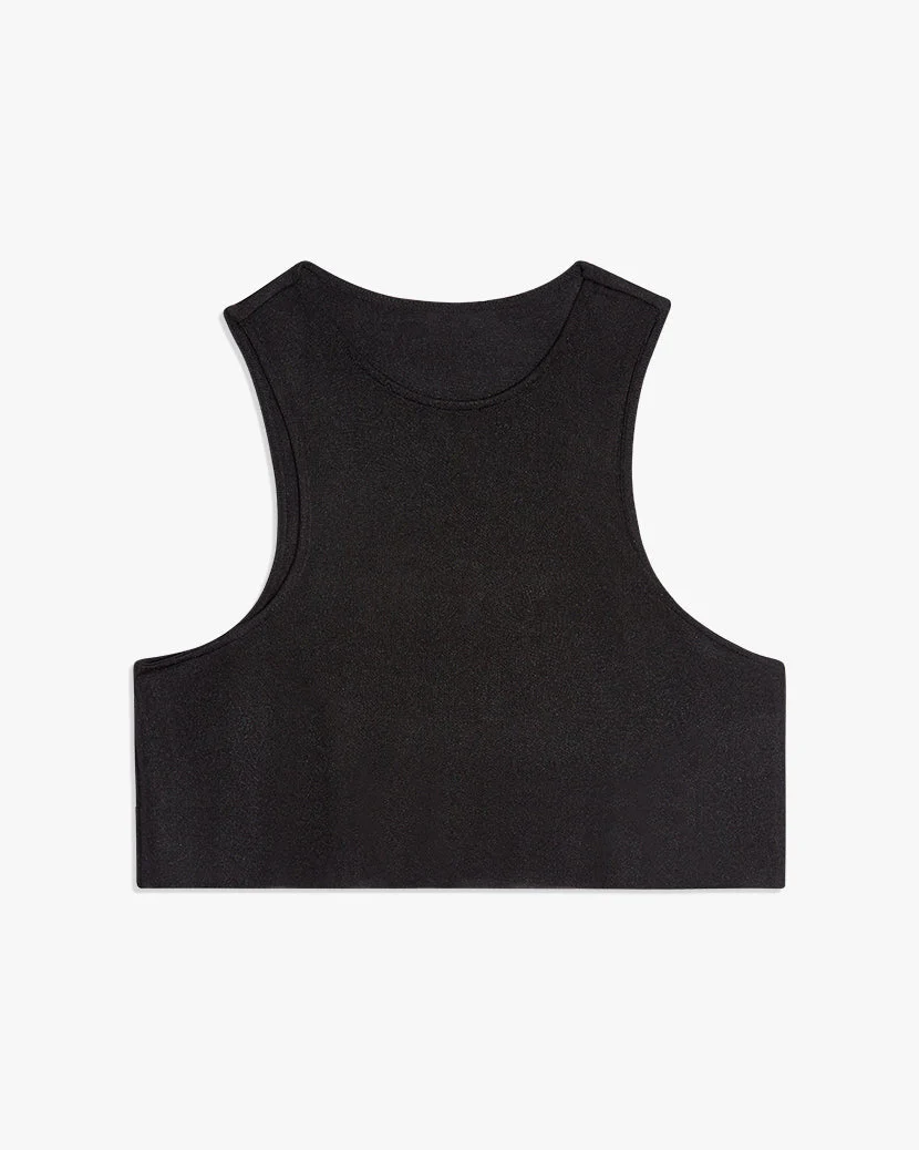 Cropped Rib Tank | Black