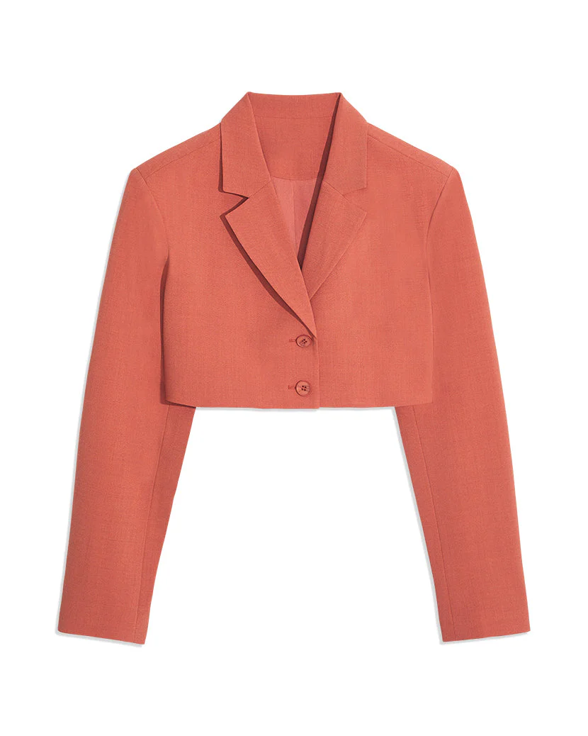 Cropped Suiting Blazer | Clay - Image 3