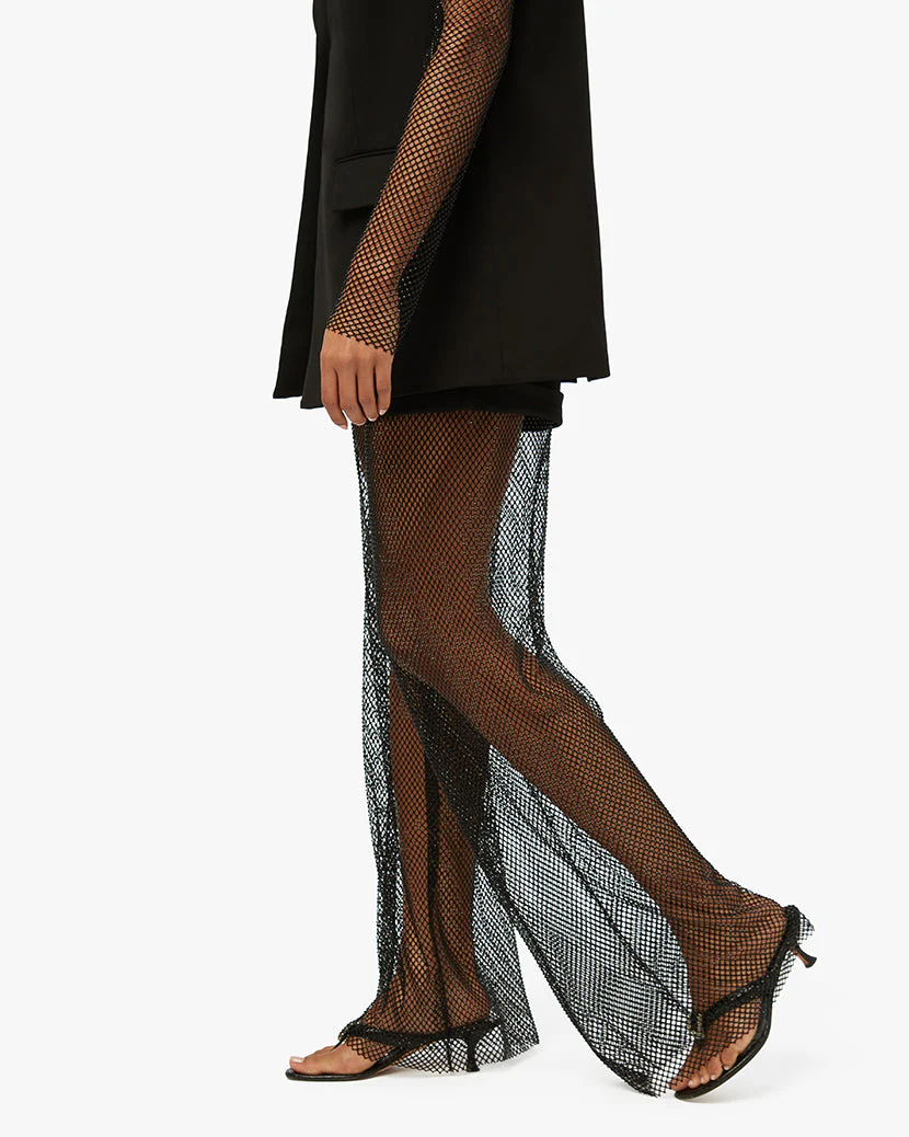Crystal Mesh Suiting Pant | Black - Image 4