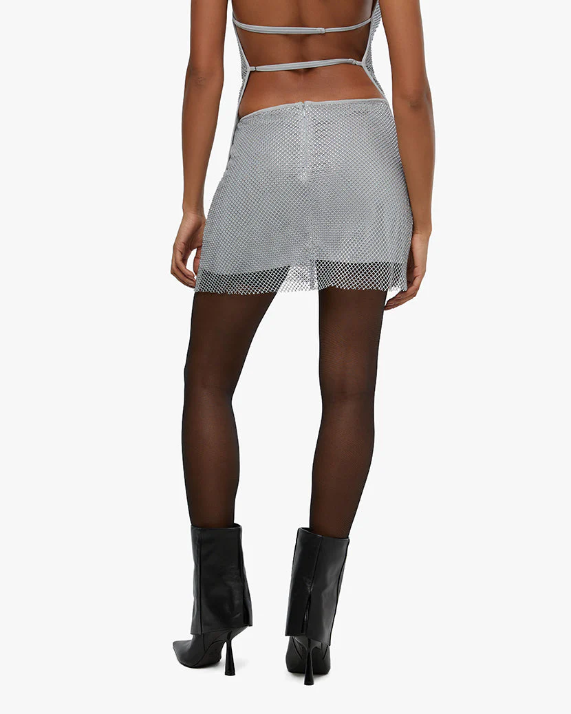 Crystal Mini Skirt | Silver - Image 6