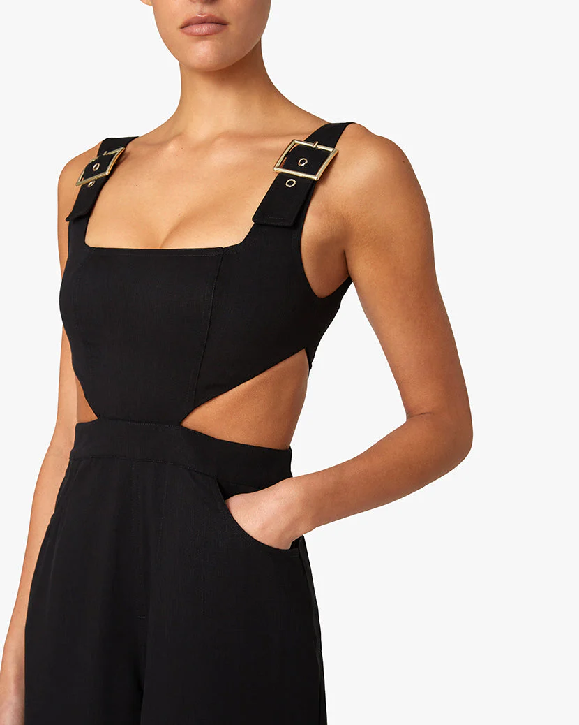 Cut Out Overalls | Black - Image 6