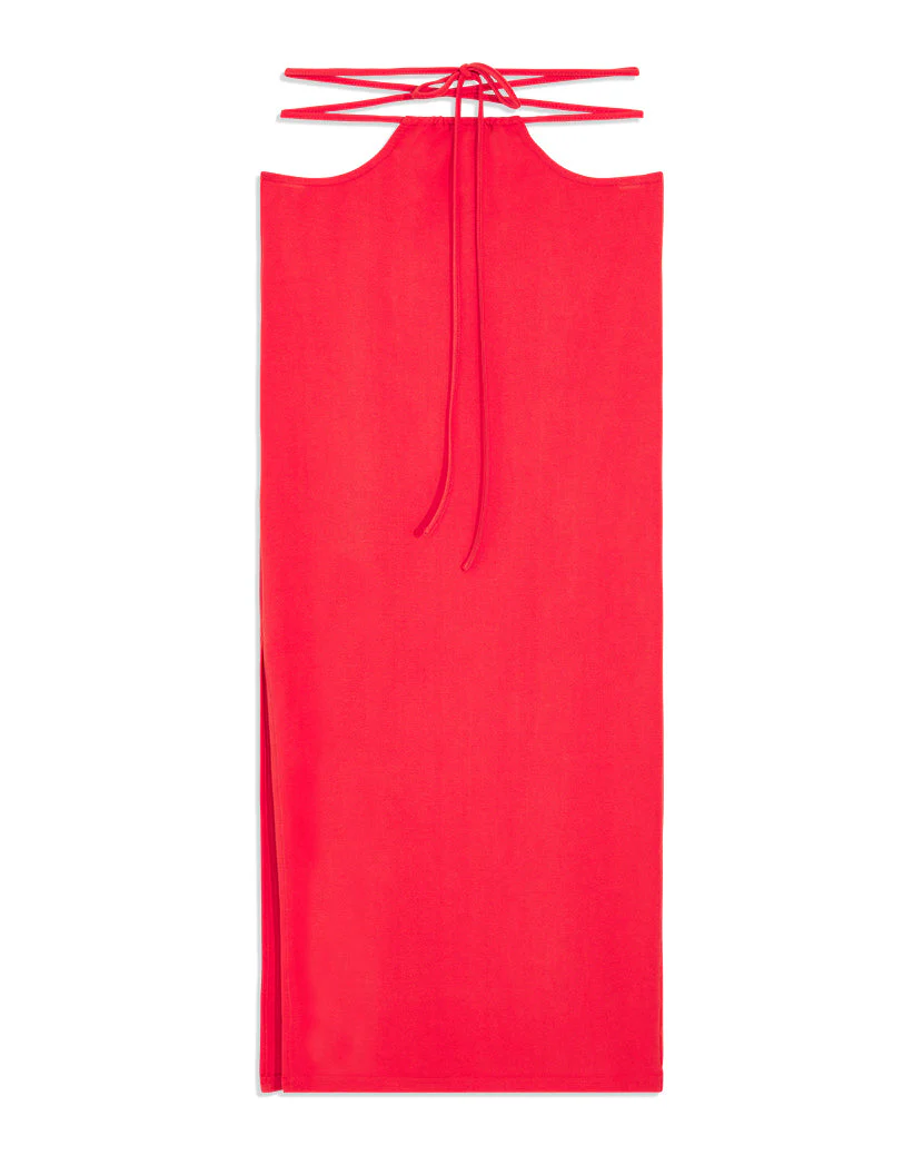 Cutout Jersey Knit Midi Skirt | Cherry Red - Image 2