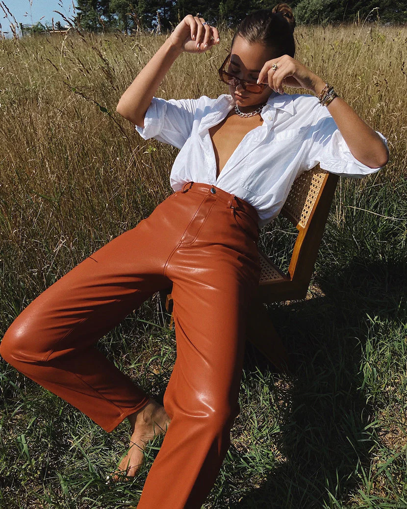 Dani Boyfriend Pant | Cognac - Image 2