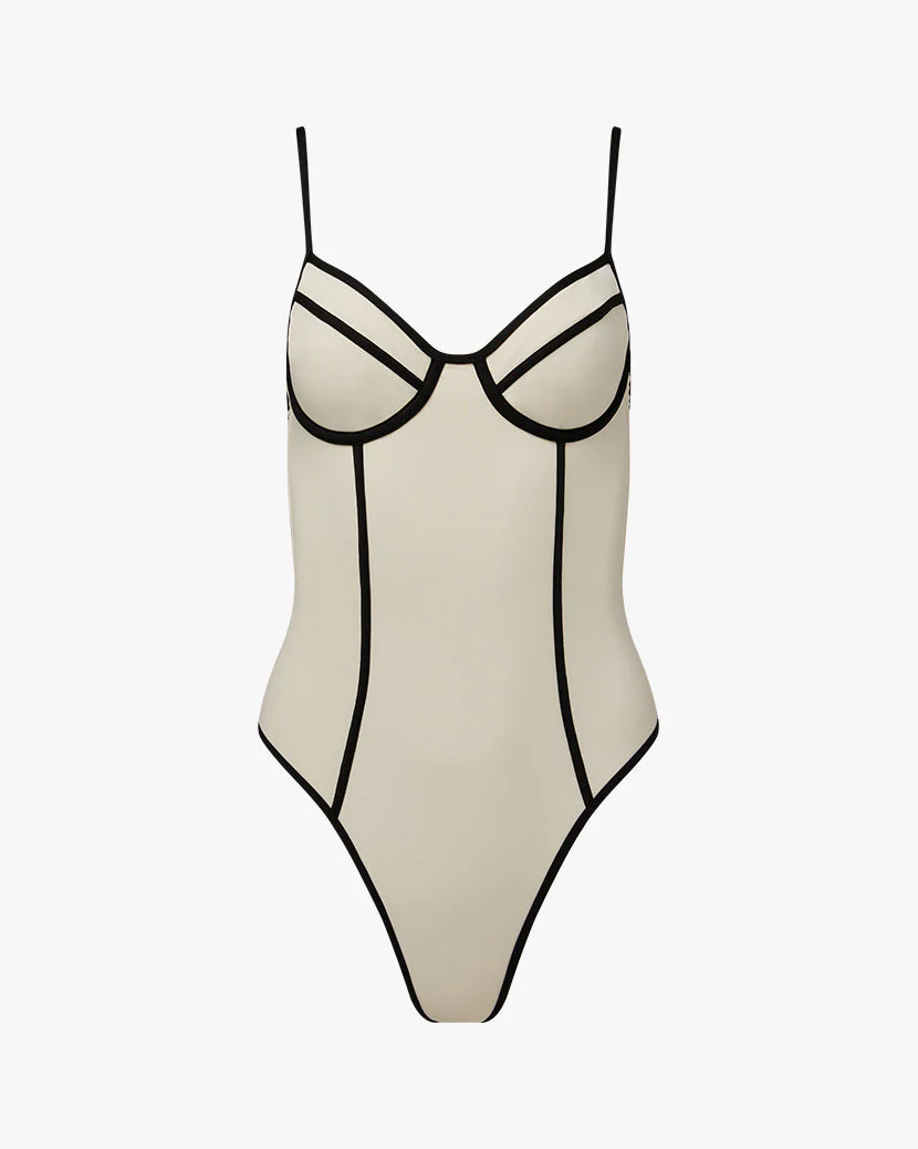 Danielle One Piece | Off White x Black (V1) - Image 2