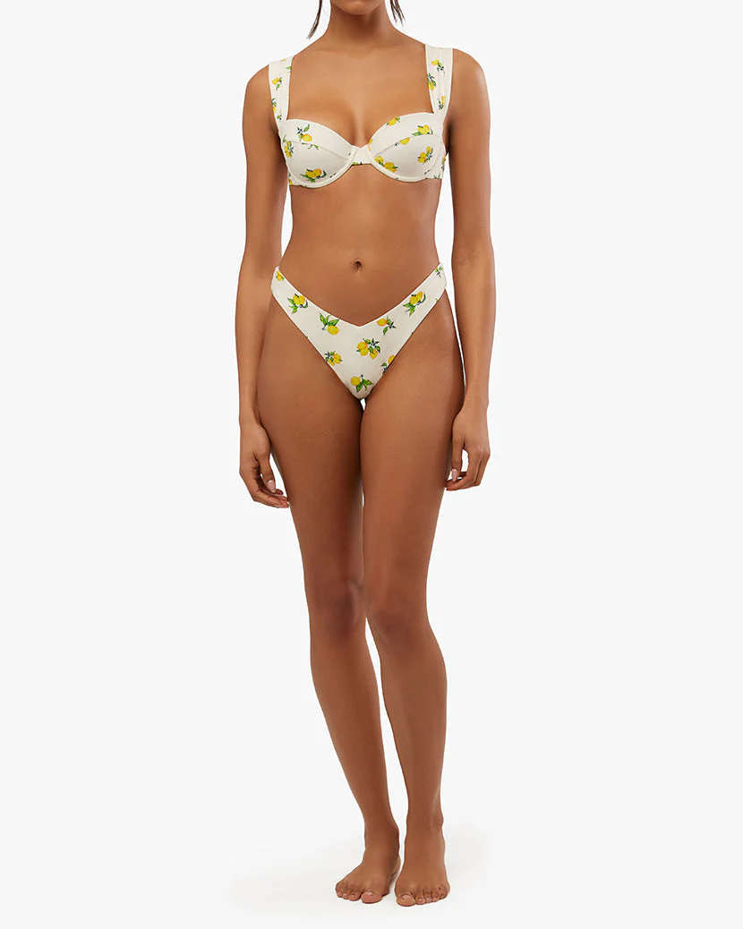 Delilah Ditsy Lemons Bikini Bottom | Off White - Image 7
