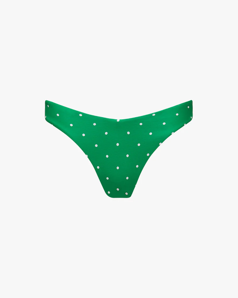 Delilah Micro Polka Dot Bikini Bottom | Emerald - Image 2