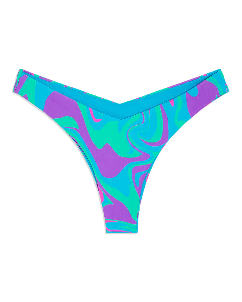Delilah Paradise Marble Bikini Bottom | Ocean Blue - Image 2