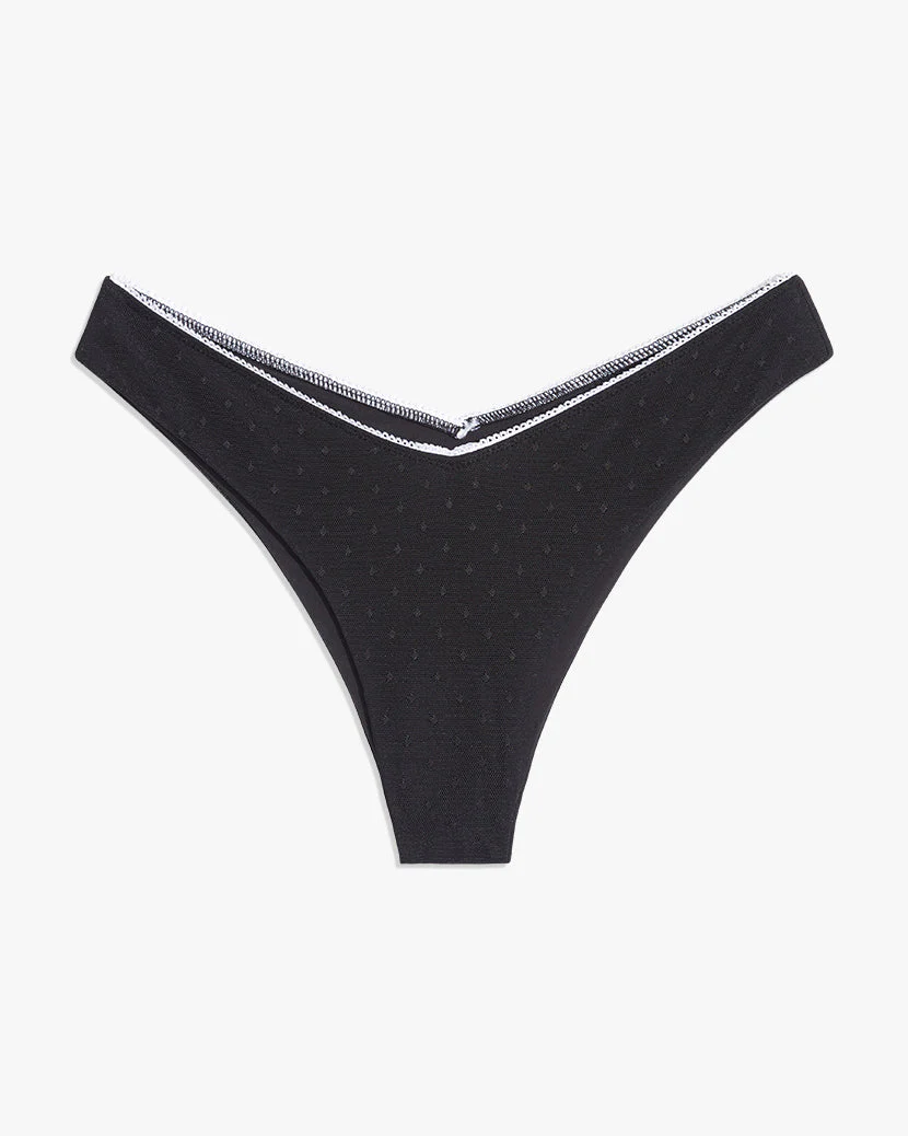 Delilah Swiss Dot Bikini Bottom | Black - Image 2