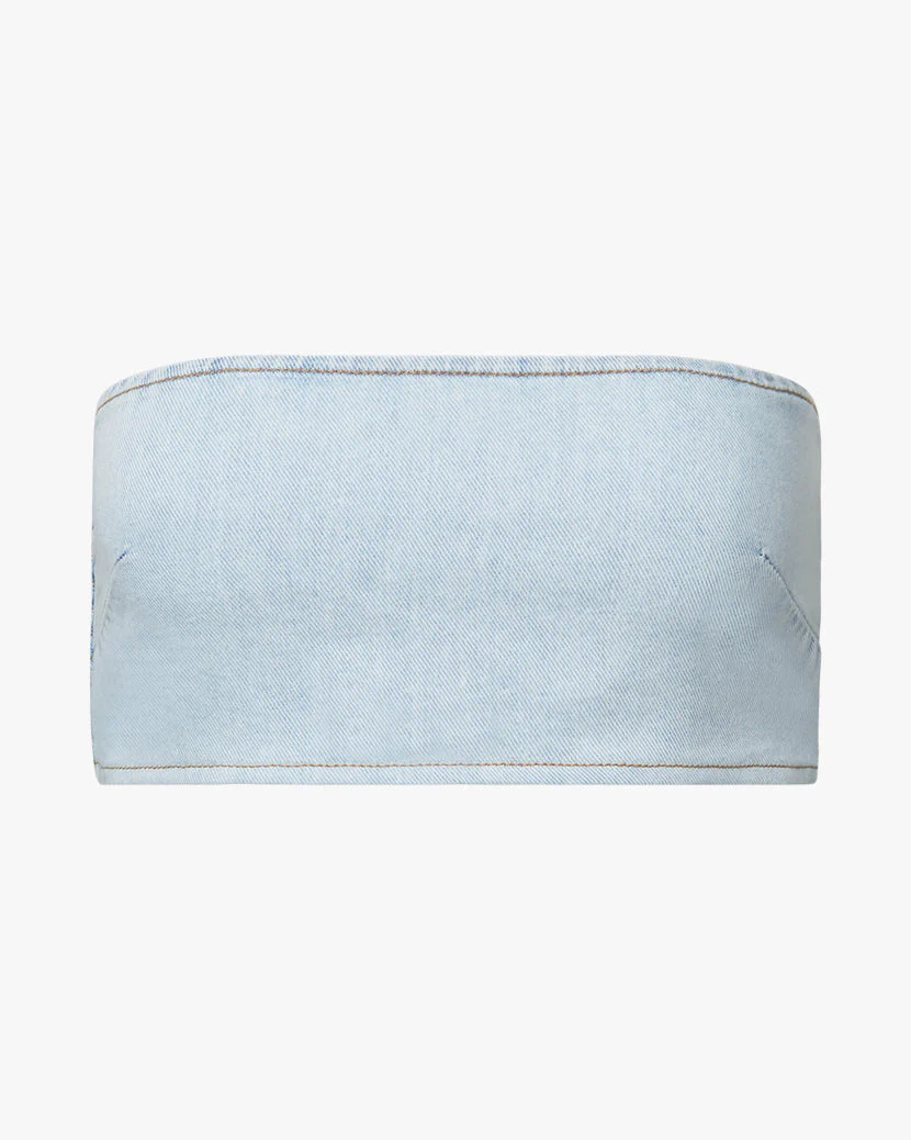 Denim Bandeau Top | Light Wash - Image 2