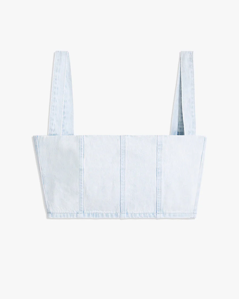 Denim Bustier Top | Light Icy Wash - Image 2