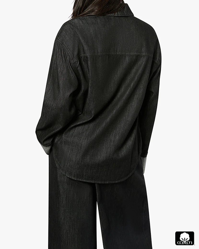 Denim Cuff Shirt | Dark Grey - Image 6