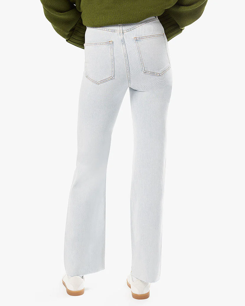 Distressed High Rise Indigo Denim Dad Jean | Super Blue - Image 4
