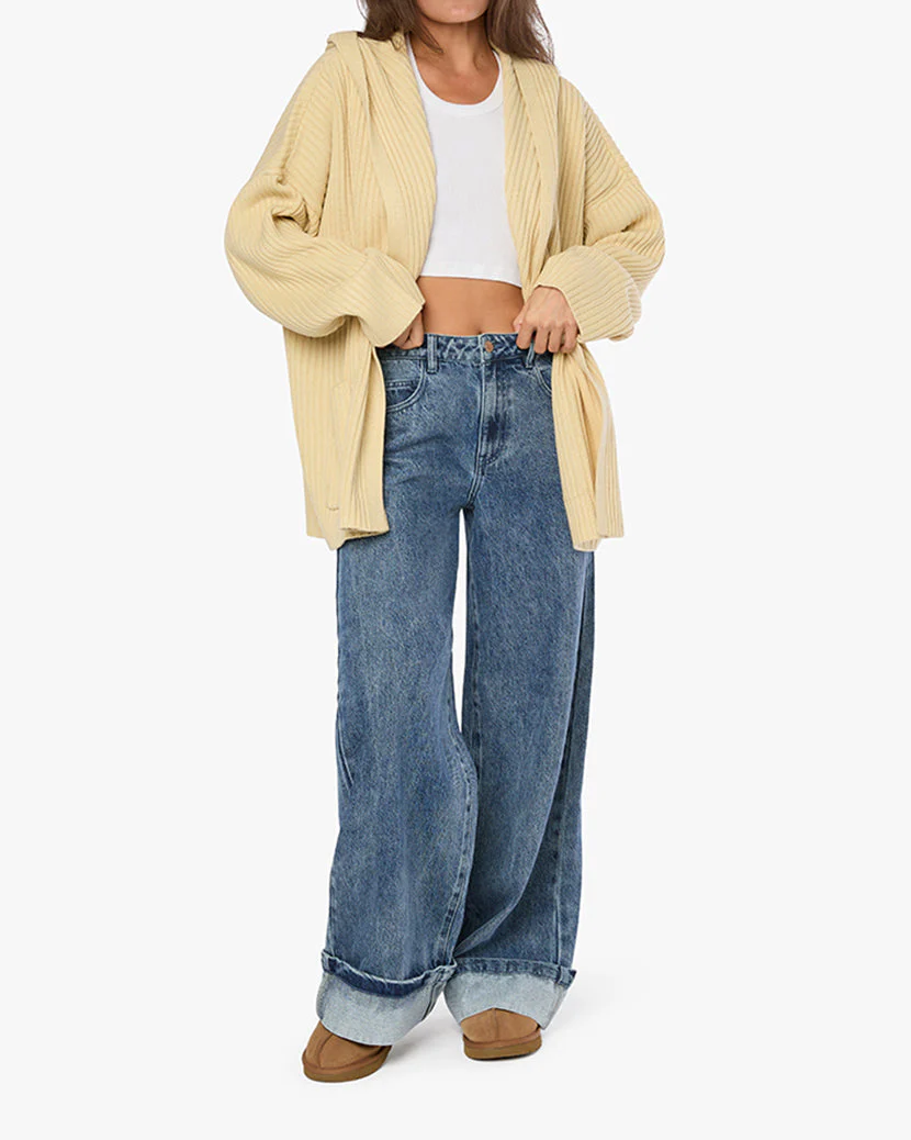 Double Breasted Cardigan | Wheat - Image 3