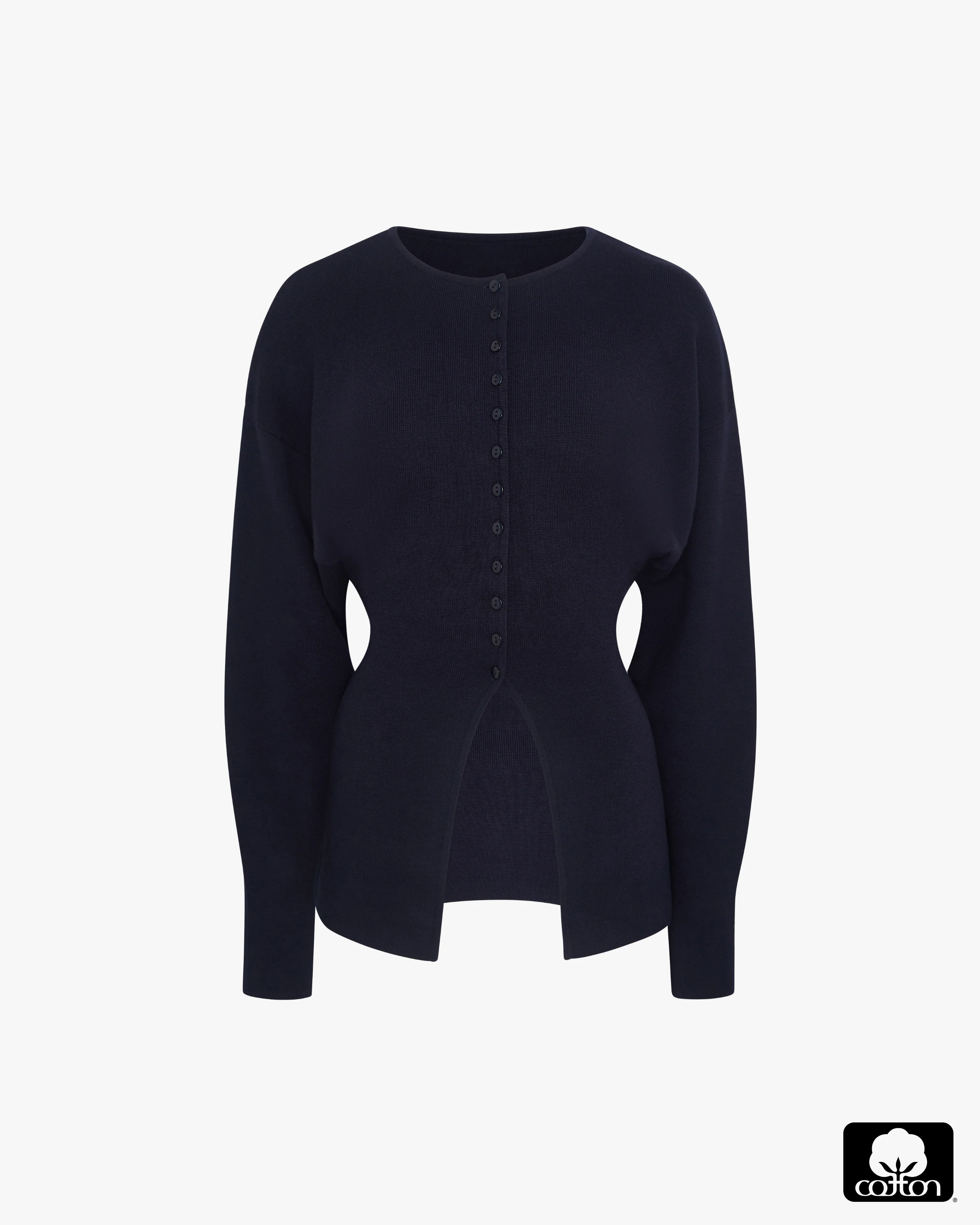 Drop Shoulder Cardigan | Dark Navy - Image 3
