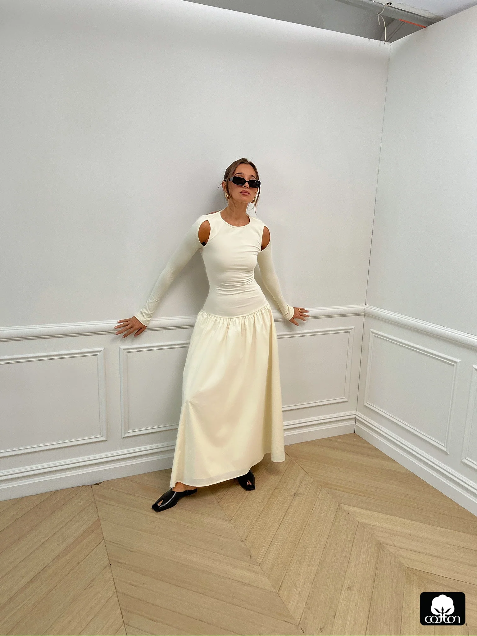 Drop Waist Maxi Dress | Ivory - Image 3
