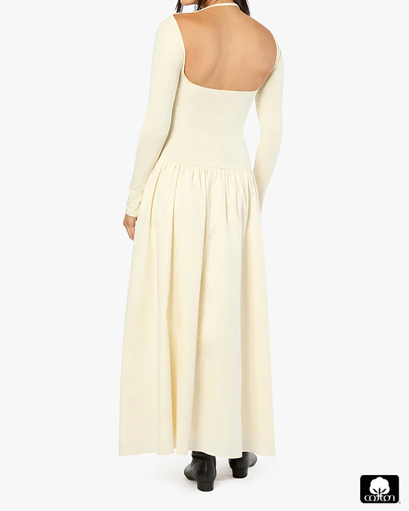 Drop Waist Maxi Dress | Ivory - Image 7