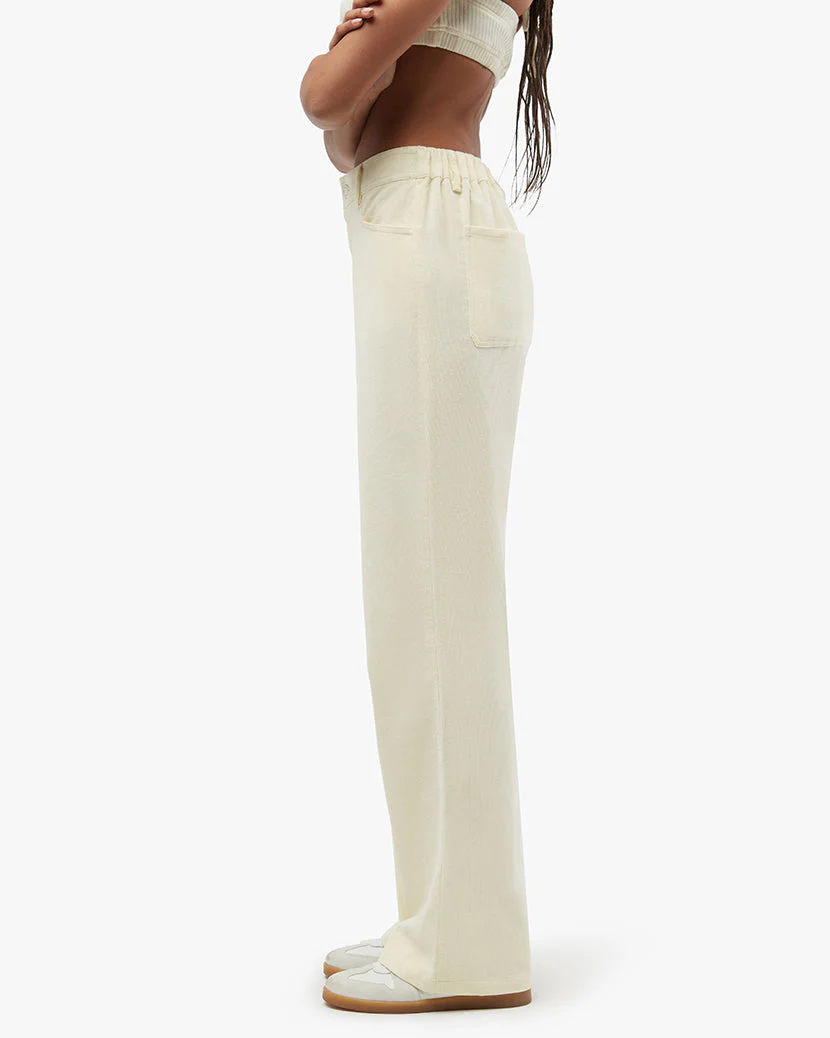 Elastic Back Corduroy Pant | Ivory - Image 3