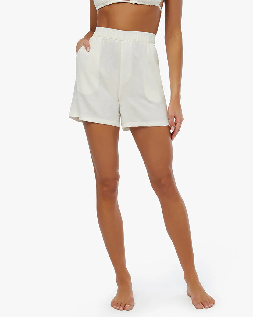 Elastic Linen Short | White - Image 4