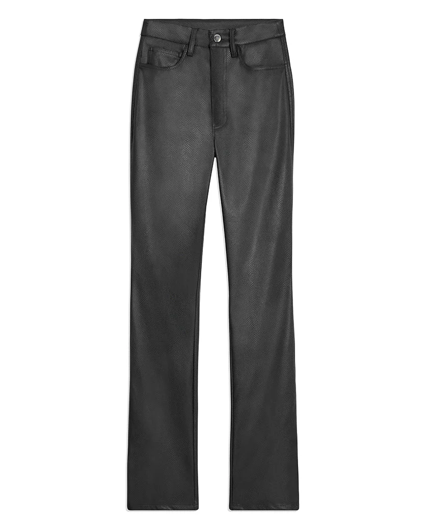 Embossed Croc Ankle Flare Pant | Black - Image 2