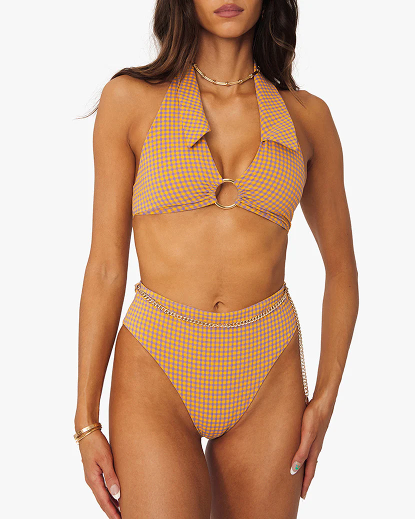 Emily Neon Seersucker Bikini Bottom | Tangerine - Image 5