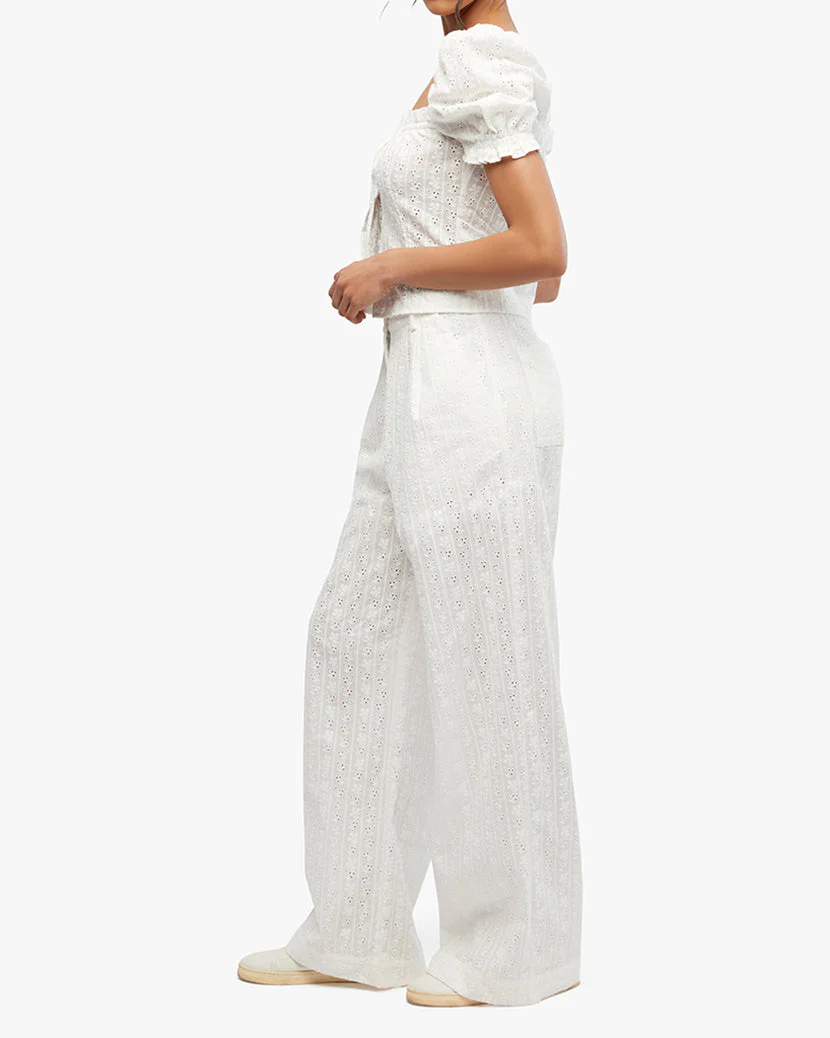 Eyelet Puff Sleeve Top | White - Image 4
