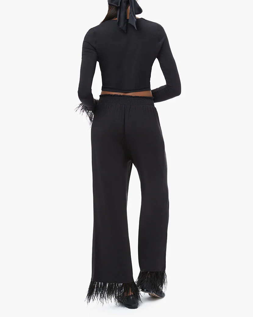 Feather Modal Jersey Cardigan | Black - Image 5