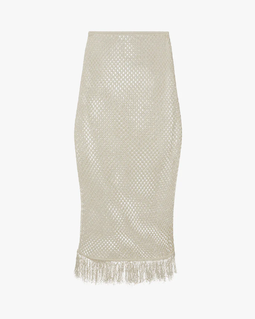Fishnet Crochet Midi Skirt | Off White - Image 2