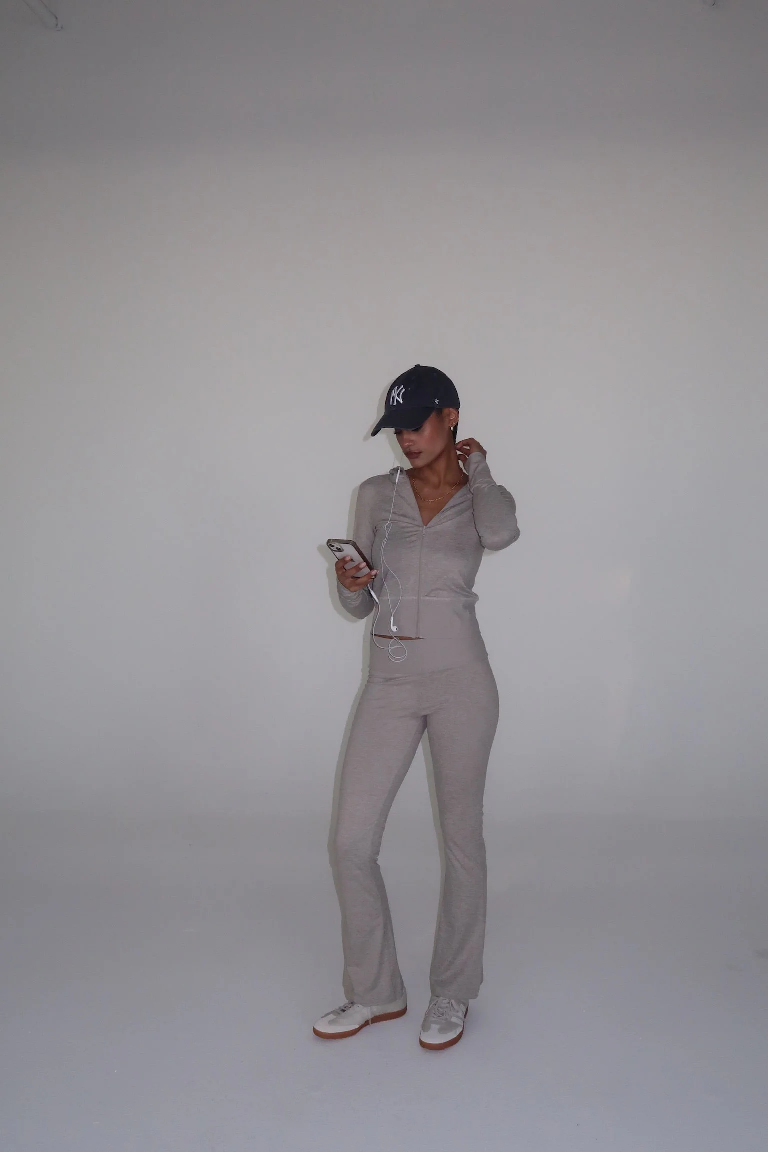 Fitted Zip-Up Hoodie | Stone - Image 2