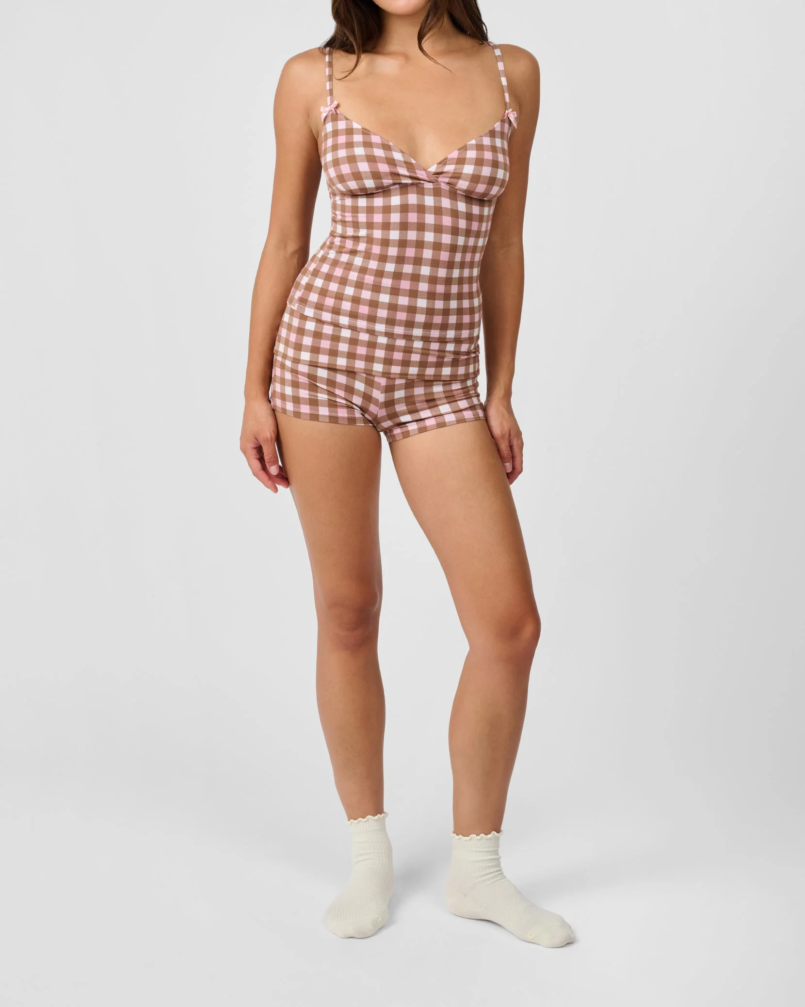 Fold-Over Short | Pink x Brown - Image 4