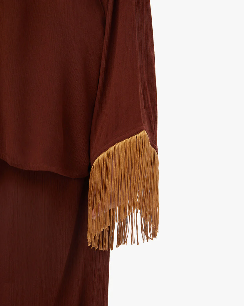Fringe Button Up | Saddle x Suede - Image 4