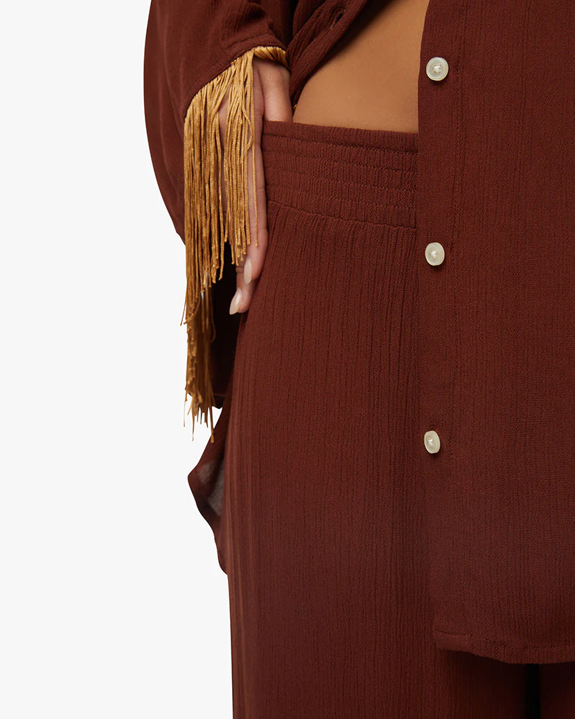 Fringe Smocked Pants | Saddle x Suede - Image 6