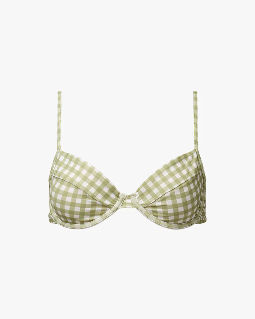Full Coverage Gingham Underwire Bikini Top | Fern - Image 2