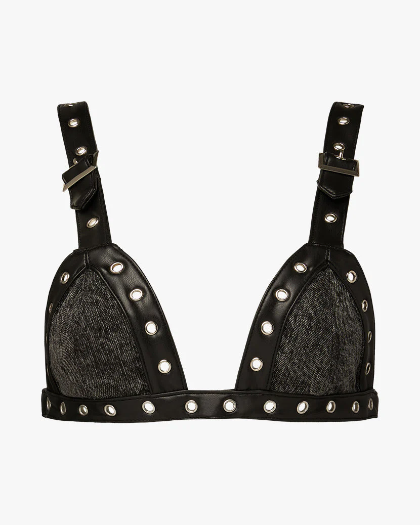Grommet Detail Bralette | Acid Wash - Image 2