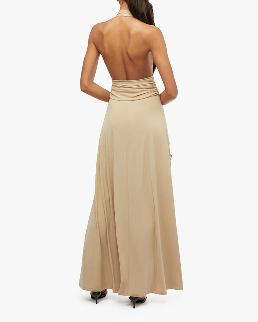 Halter Ruffle Maxi Dress | Safari - Image 7
