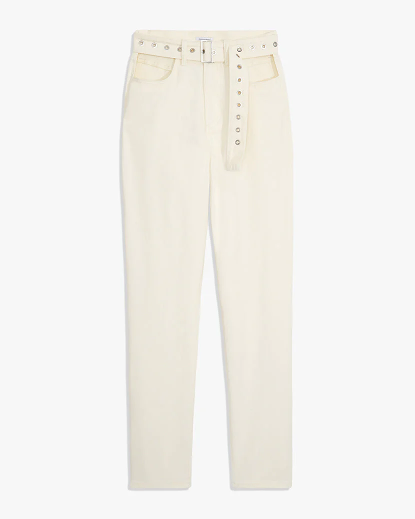 High-Rise Cut Out Jean | Ivory - Image 2