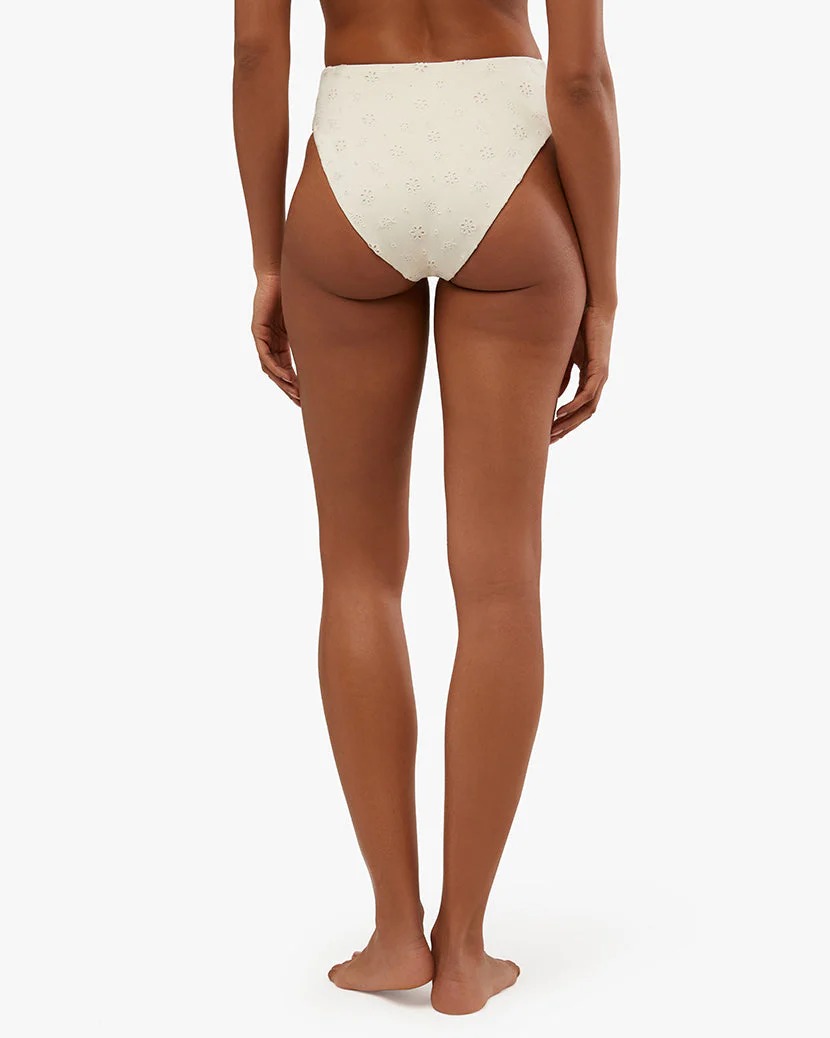 High Rise Eyelet Bikini Bottom | Off White - Image 5