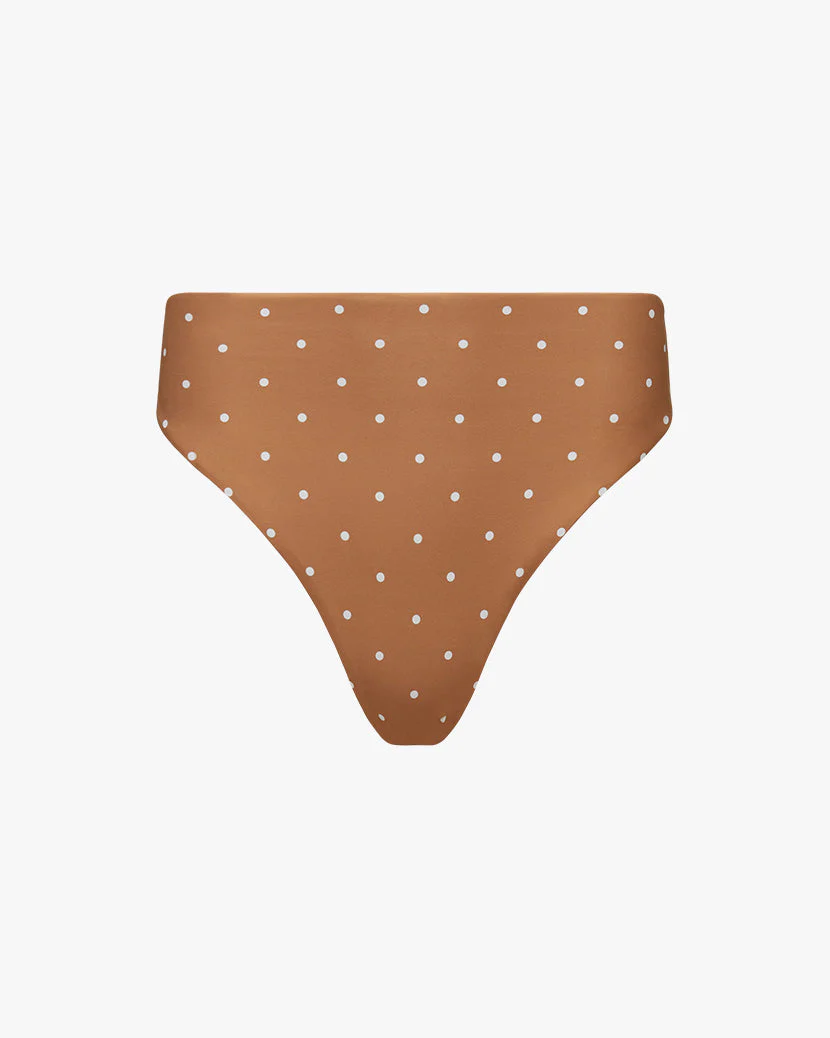 High Rise Micro Polka Dot Bikini Bottom | Biscotti - Image 2