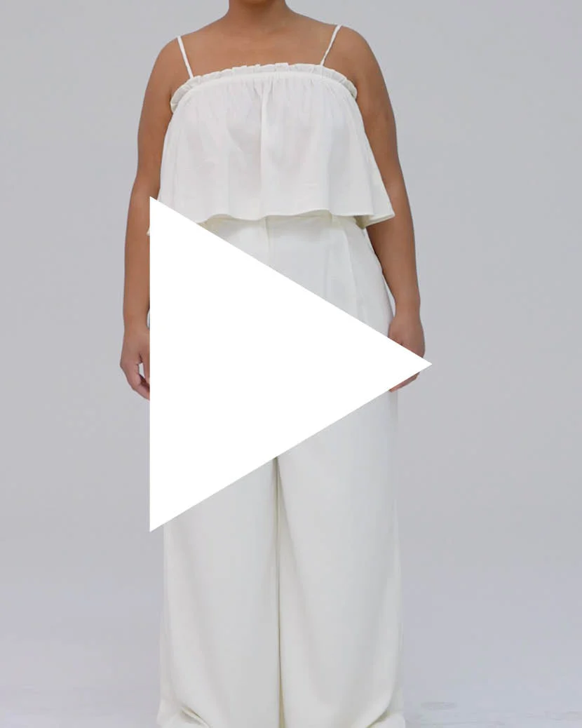 High Rise Pleated Suiting Pant | Ivory - Image 5