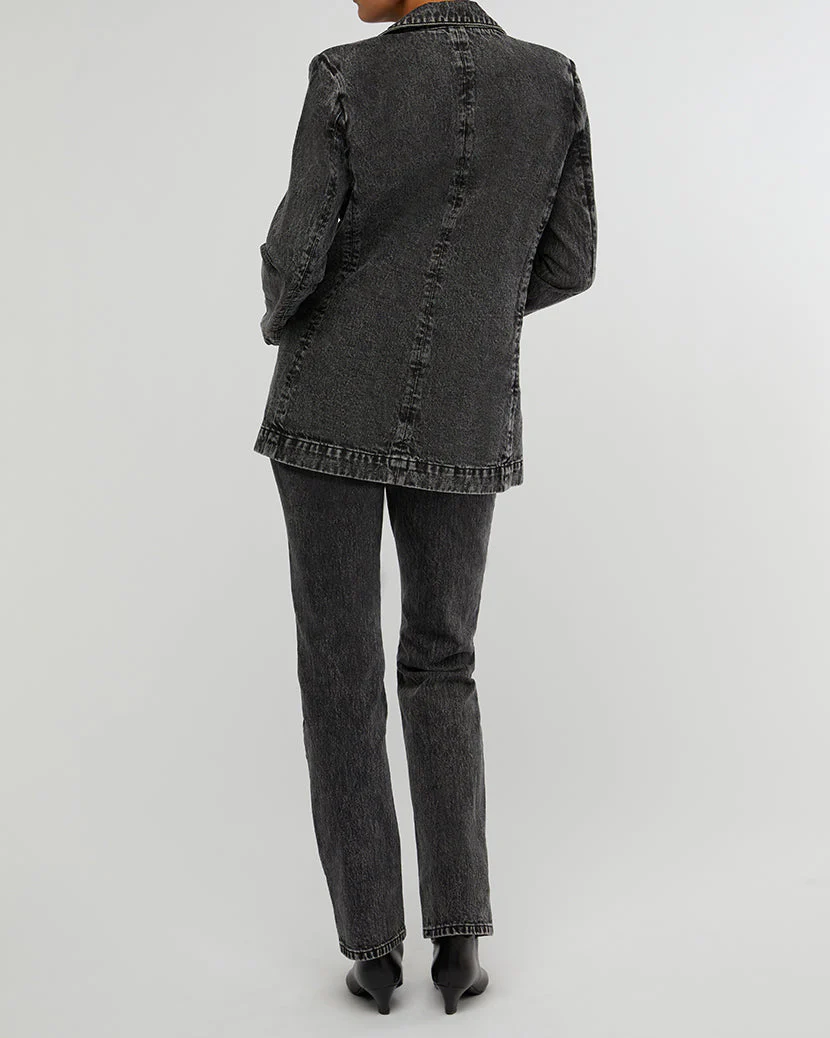 High Rise Relaxed Straight Leg Pants | Black Acid Wash - Image 6