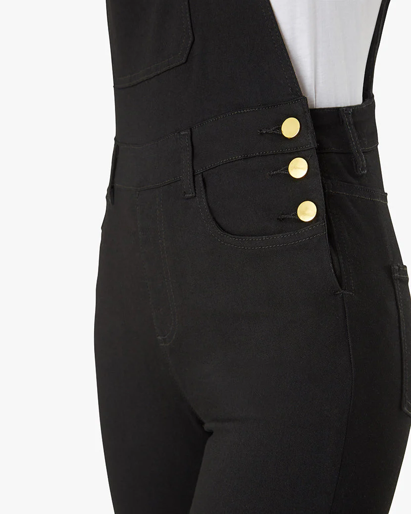 High-Rise Skinny Denim Overalls | Black - Image 10