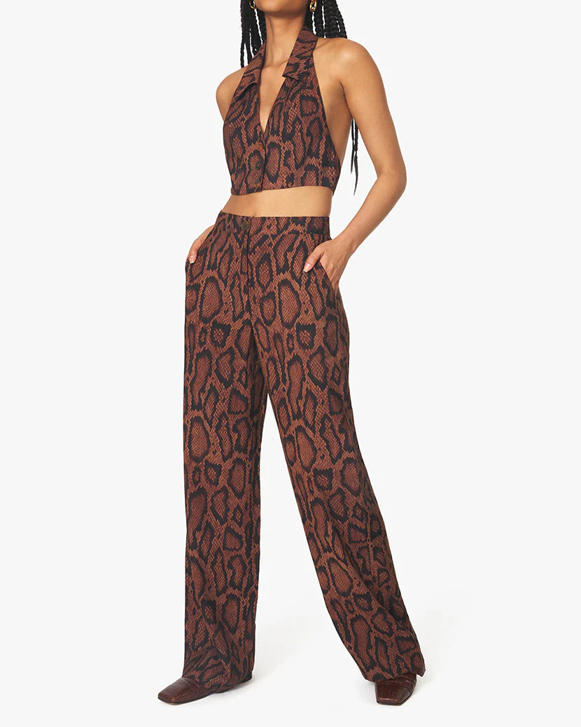 High Rise Snakeskin Trouser | Brown Multi - Image 7